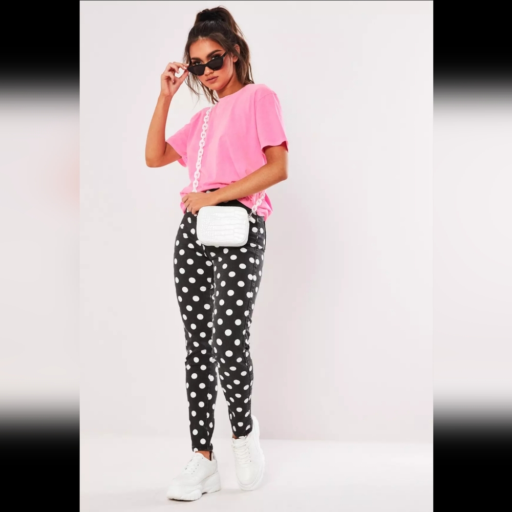 Gray Polka Dot Jeans